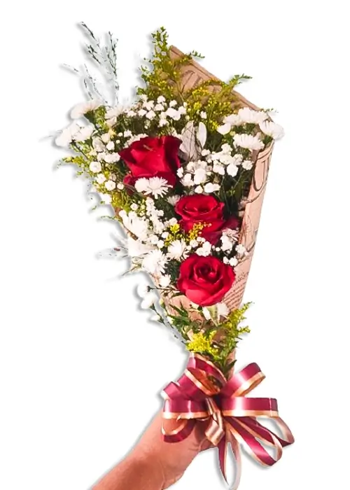 Buquê de 3 Rosas Vermelhas Buquê de 3 Rosas Vermelhas