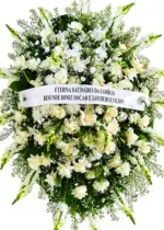 Coroa de flores Branca com Faixa